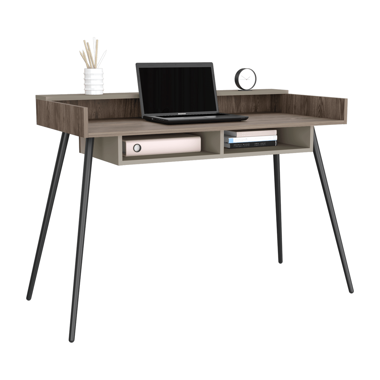 Escritorio Marlow Coñac 124x55x82.7cm MDP Patas Metálicas 5 años Garantía - Escritorios | Bylmo