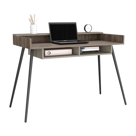 Escritorio Marlow Coñac 124x55x82.7cm MDP Patas Metálicas 5 años Garantía - Escritorios | Bylmo