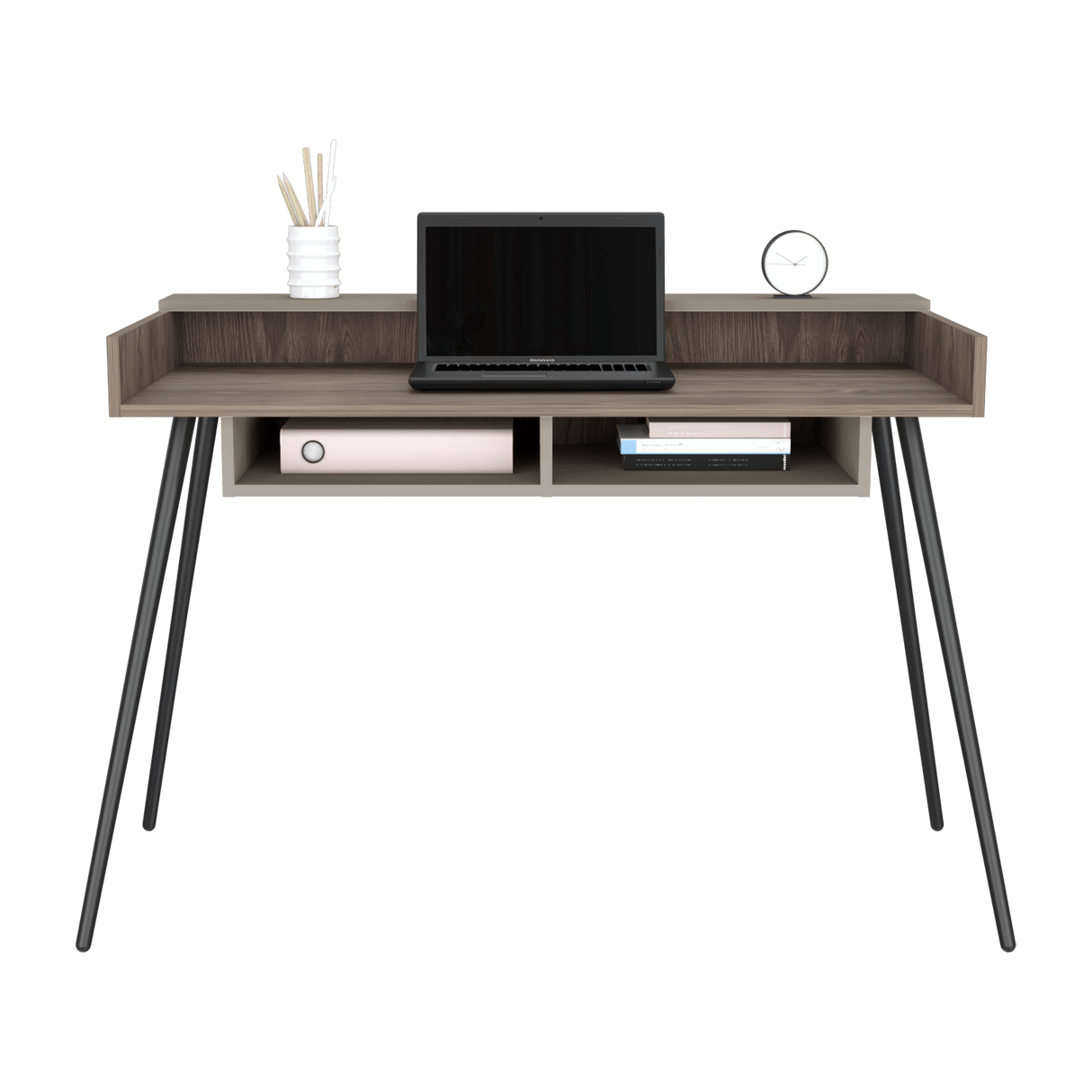 Escritorio Marlow Coñac 124x55x82.7cm MDP Patas Metálicas 5 años Garantía - Escritorios | Bylmo