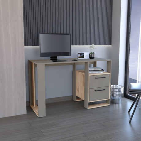 Escritorio Verlot 120x52cm 2 cajones color Taupe cent. de computo - Escritorios | Bylmo
