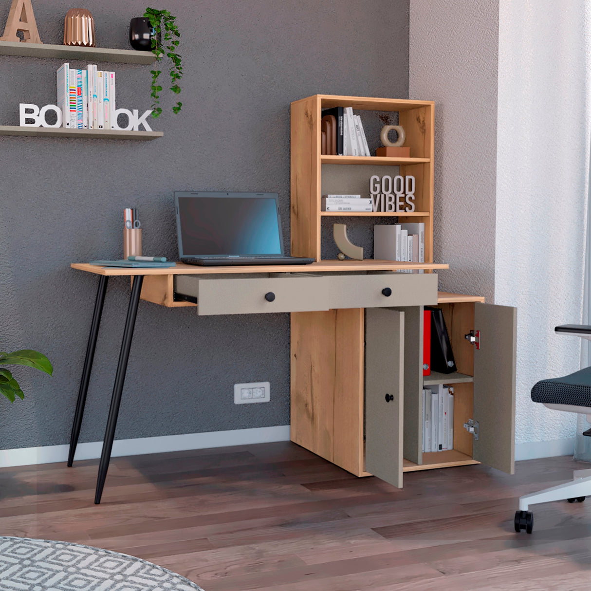 Escritorio Alfari Duna 60x135cm MDP 1 año garantía 30kg capacidad - Escritorios | Bylmo