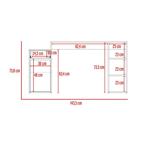 Escritorio Alma Duna Amplia Superficie MDP Moderno - Escritorios | Bylmo