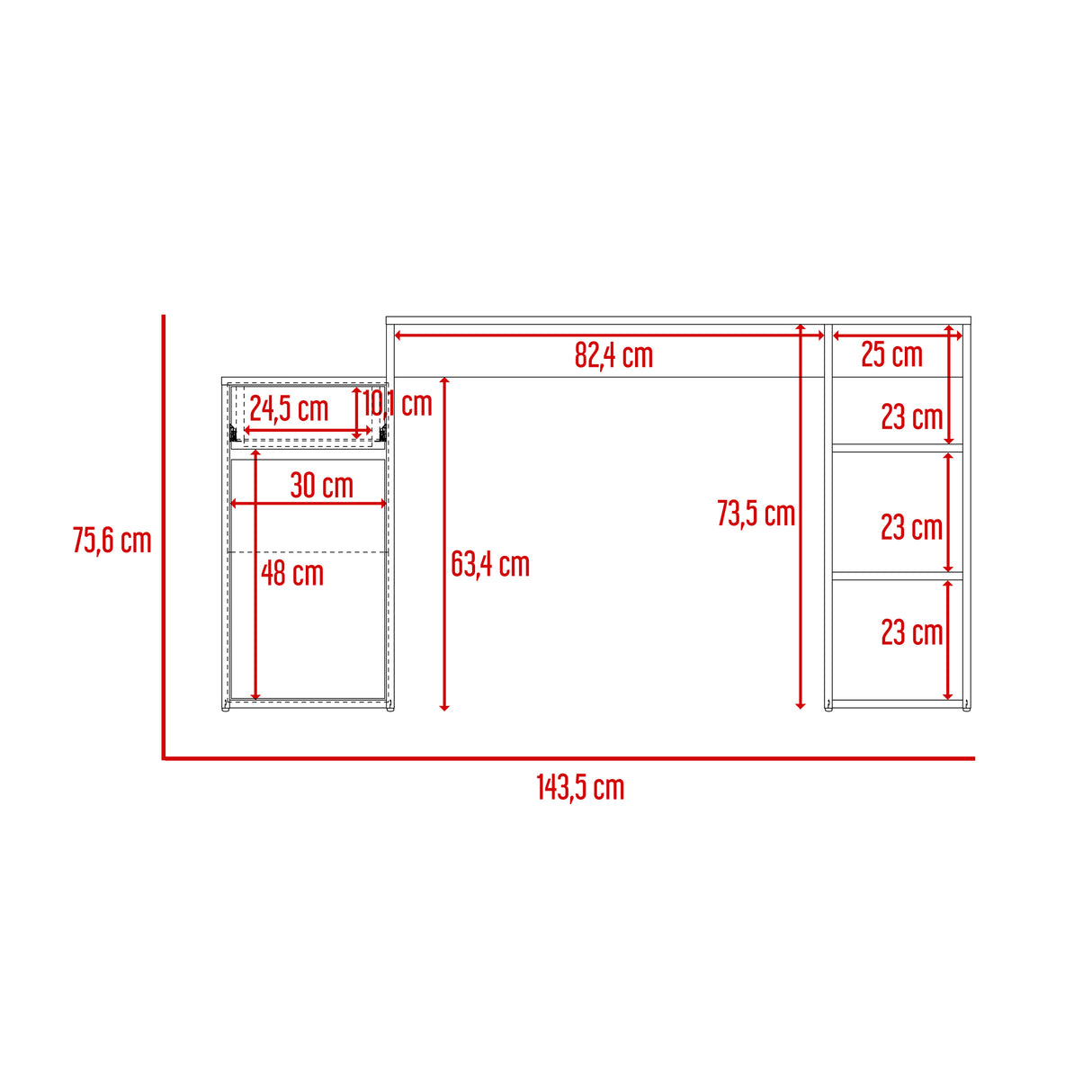 Escritorio Alma Duna Amplia Superficie MDP Moderno - Escritorios | Bylmo