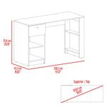 Escritorio Home Compacto Ceniza 47.3x120.2x75.6cm 1 Cajón