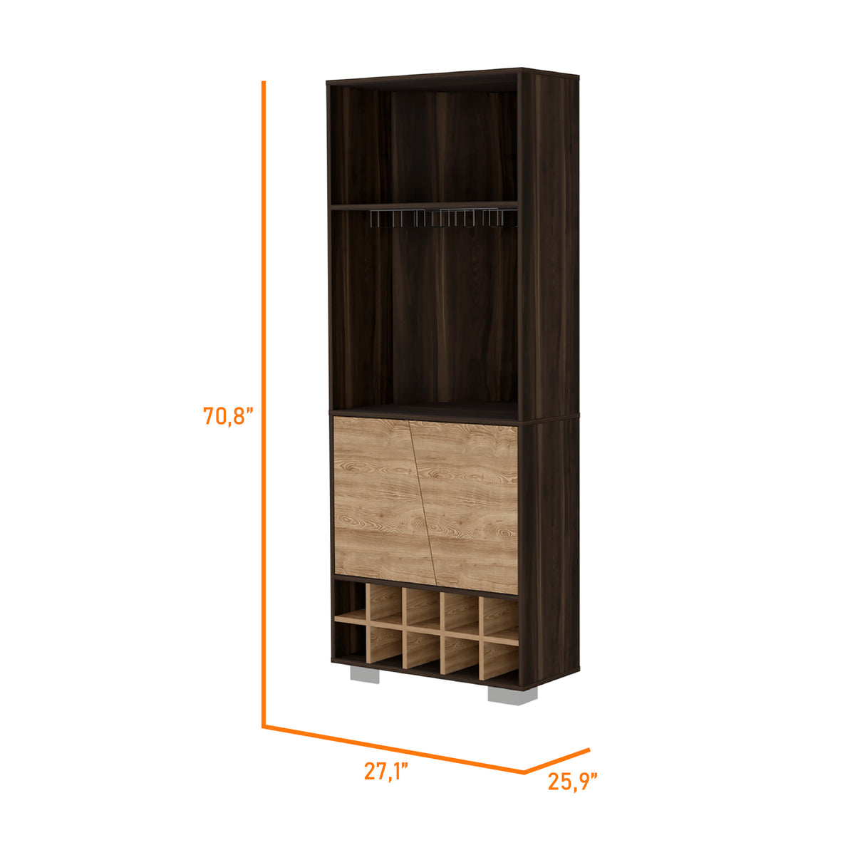 Bar Esquinero Fraktal Habano 65.8x180cm Moderno - Bares | Bylmo