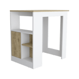 Isla de Cocina Stirling 59x92 Blanco Macadamia Moderna - Barras y Muebles Auxiliares | Bylmo
