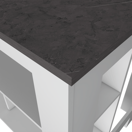 Isla de Cocina Cala 70x103 Blanco Onix Moderno - Barras y Muebles Auxiliares | Bylmo