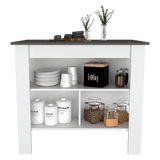 Isla de Cocina Cala 70x103 Blanco Onix Moderno - Barras y Muebles Auxiliares | Bylmo