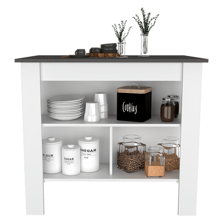 Isla de Cocina Cala 70x103 Blanco Onix Moderno - Barras y Muebles Auxiliares | Bylmo