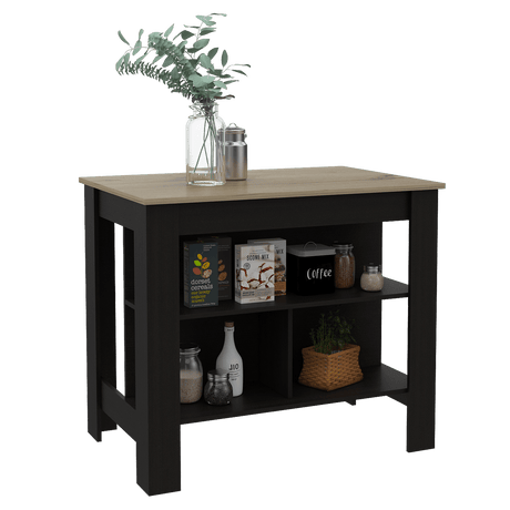 Isla de Cocina Cala 70x103 Wengue Duna 2 Entrepaños - Barras y Muebles Auxiliares | Bylmo