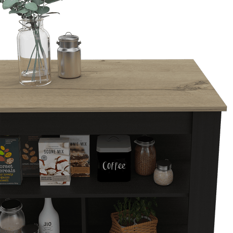 Isla de Cocina Cala 70x103 Wengue Duna 2 Entrepaños - Barras y Muebles Auxiliares | Bylmo