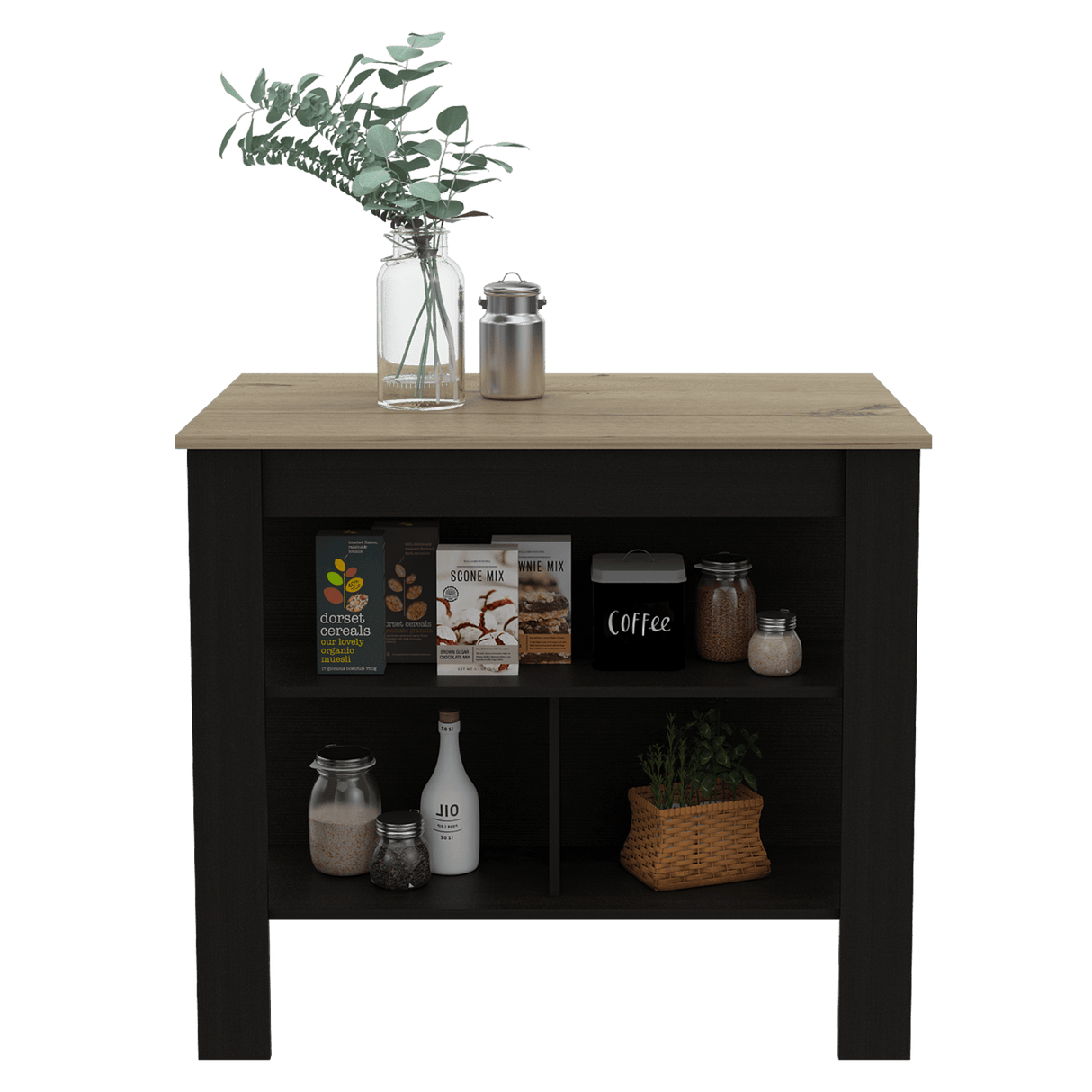 Isla de Cocina Cala 70x103 Wengue Duna 2 Entrepaños - Barras y Muebles Auxiliares | Bylmo