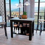 Isla de Cocina Cala 70x103 Wengue Ibiza 2 Entrepaños Moderna - Barras y Muebles Auxiliares | Bylmo