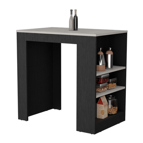 Isla de Cocina Potree Moderno 3 Entrepaños Wengue 59x91.3cm - Barras y Muebles Auxiliares | Bylmo