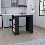 Isla de Cocina Potree Moderno 3 Entrepaños Wengue 59x91.3cm - Barras y Muebles Auxiliares | Bylmo