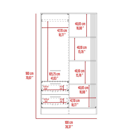 Closet Gantt Wengue 52x180cm Moderno - Closets | Bylmo