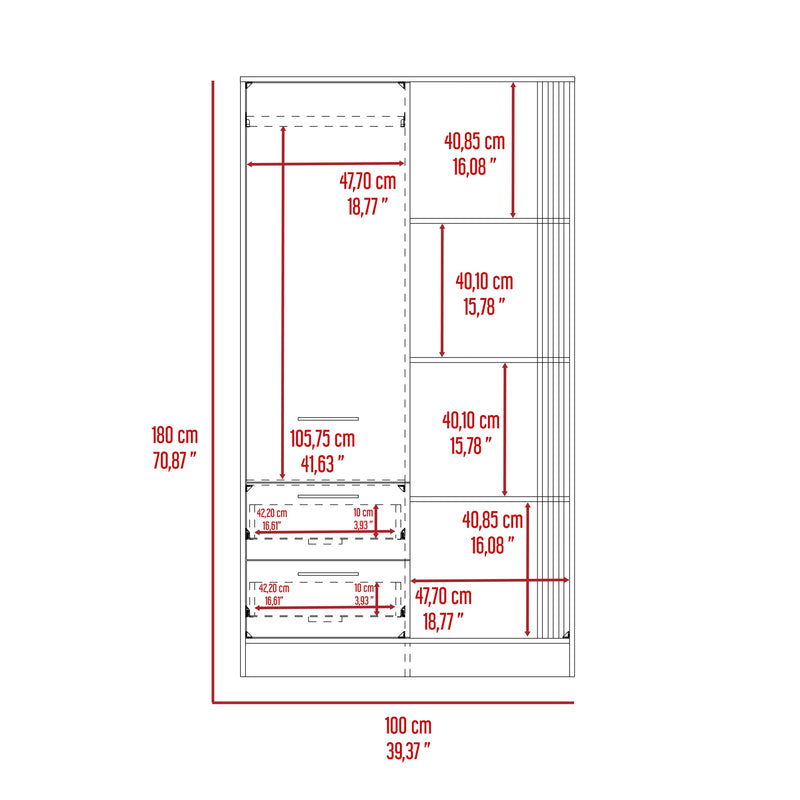 Closet Gantt Wengue 52x180cm Moderno