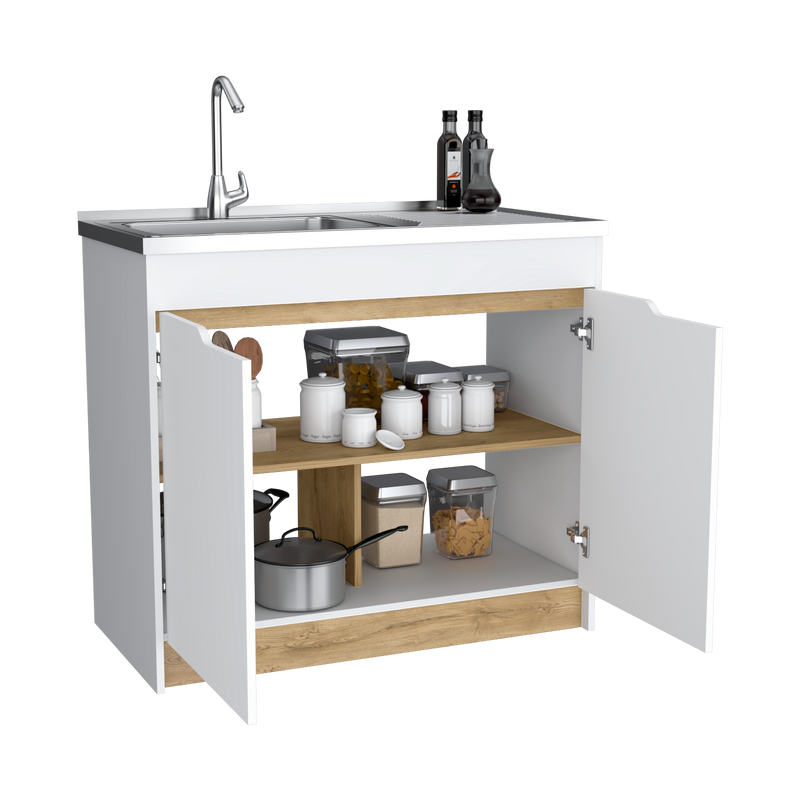 Mueble Inferior De Cocina Soler Sin Manija Blanco Moderno 52x89cm