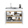 Mueble Inferior De Cocina Soler Sin Manija Blanco Moderno 52x89cm