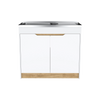 Mueble Inferior De Cocina Soler Sin Manija Blanco Moderno 52x89cm