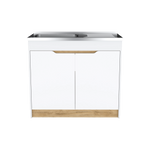 Mueble Inferior De Cocina Soler Sin Manija Blanco Moderno 52x89cm