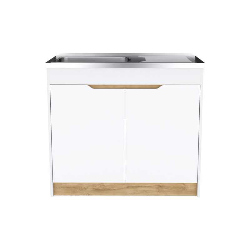 Mueble Inferior De Cocina Soler Sin Manija Blanco Moderno 52x89cm