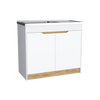 Mueble Inferior De Cocina Soler Sin Manija Blanco Moderno 52x89cm