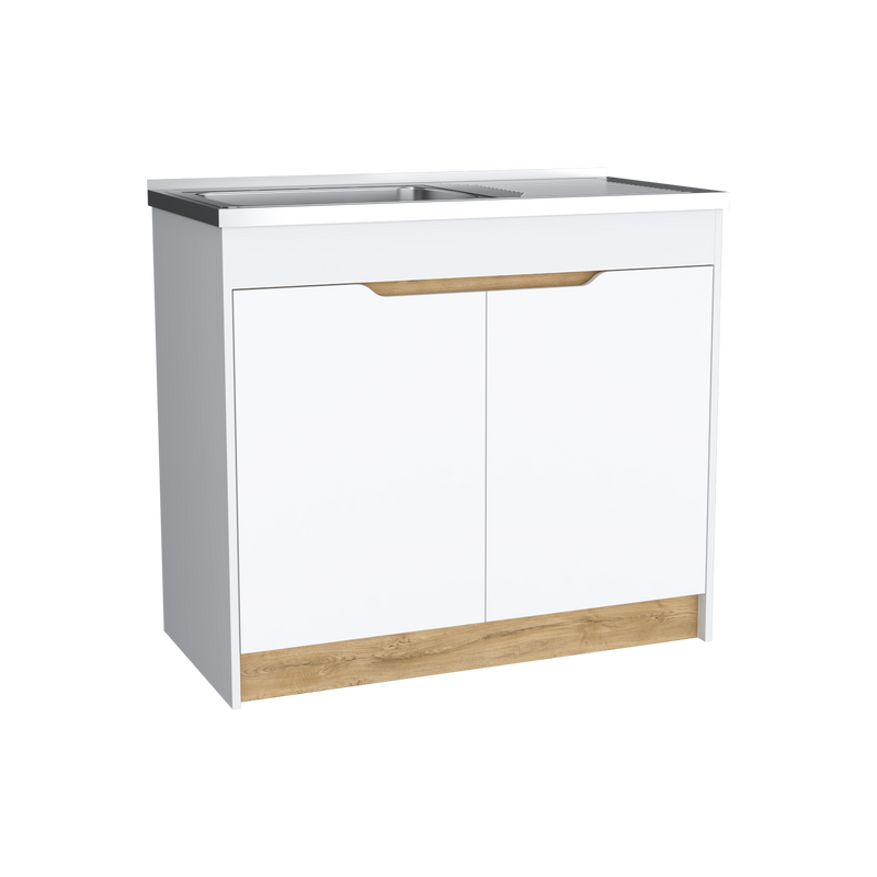 Mueble Inferior De Cocina Soler Sin Manija Blanco Moderno 52x89cm