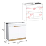 Mueble Inferior De Cocina Soler Sin Manija Blanco Moderno 52x89cm