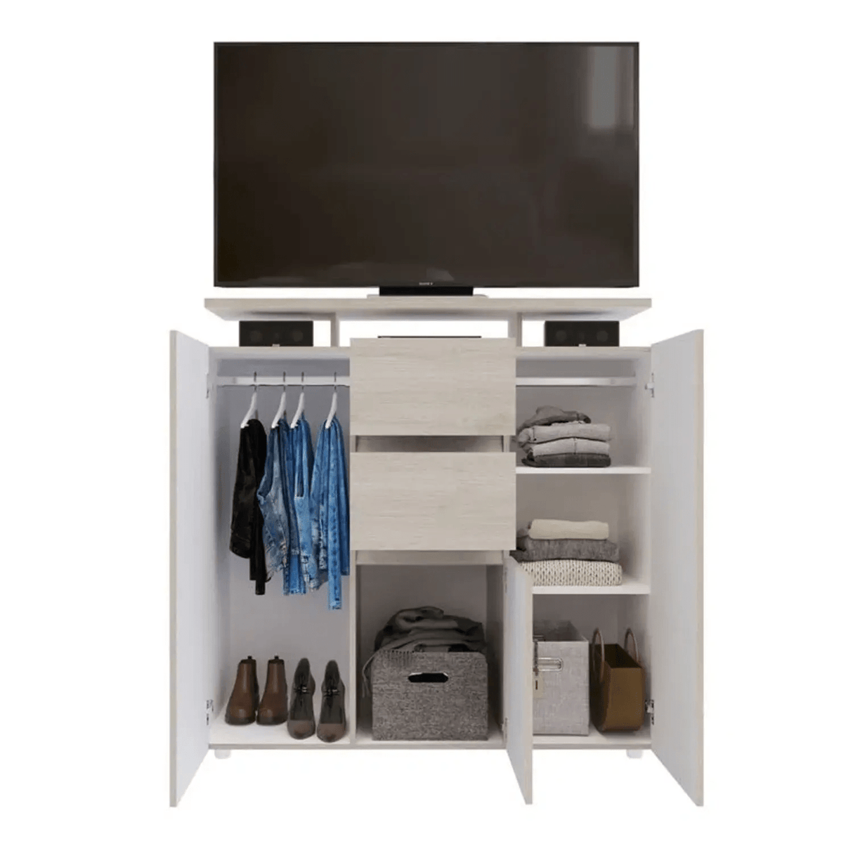 Cajonera Versa Moderno Con Espacio Para Tv 52 Pulgadas - Cajoneras y Comodas | Bylmo