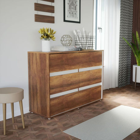 Cómoda Gaia 6 cajones 120.9x85.3 Caramelo Moderna - Cajoneras y Comodas | Bylmo