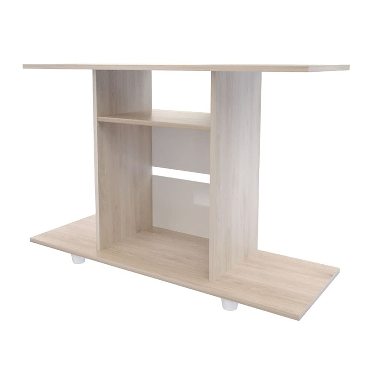 Mesa para TV Prato Moderna Ceniza 100x67.1 cm con 3 Entrepaños - Muebles de TV | Bylmo