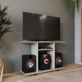 Mesa para TV Prato Moderna Ceniza 100x67.1 cm con 3 Entrepaños - Muebles de TV | Bylmo