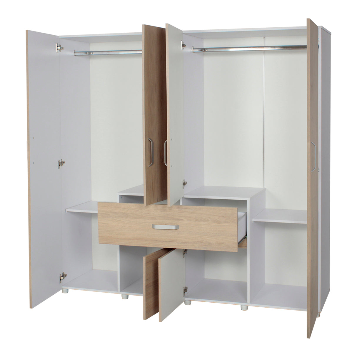 Closet Bonn Moderno 180x49.8 Blanco con 6 Puertas y 2 Cajones - Closets | Bylmo