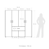 Closet Bonn Moderno 180x49.8 Blanco con 6 Puertas y 2 Cajones - Closets | Bylmo