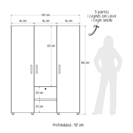 Closet Saga Duna 140x50x180cm MDP - Closets | Bylmo