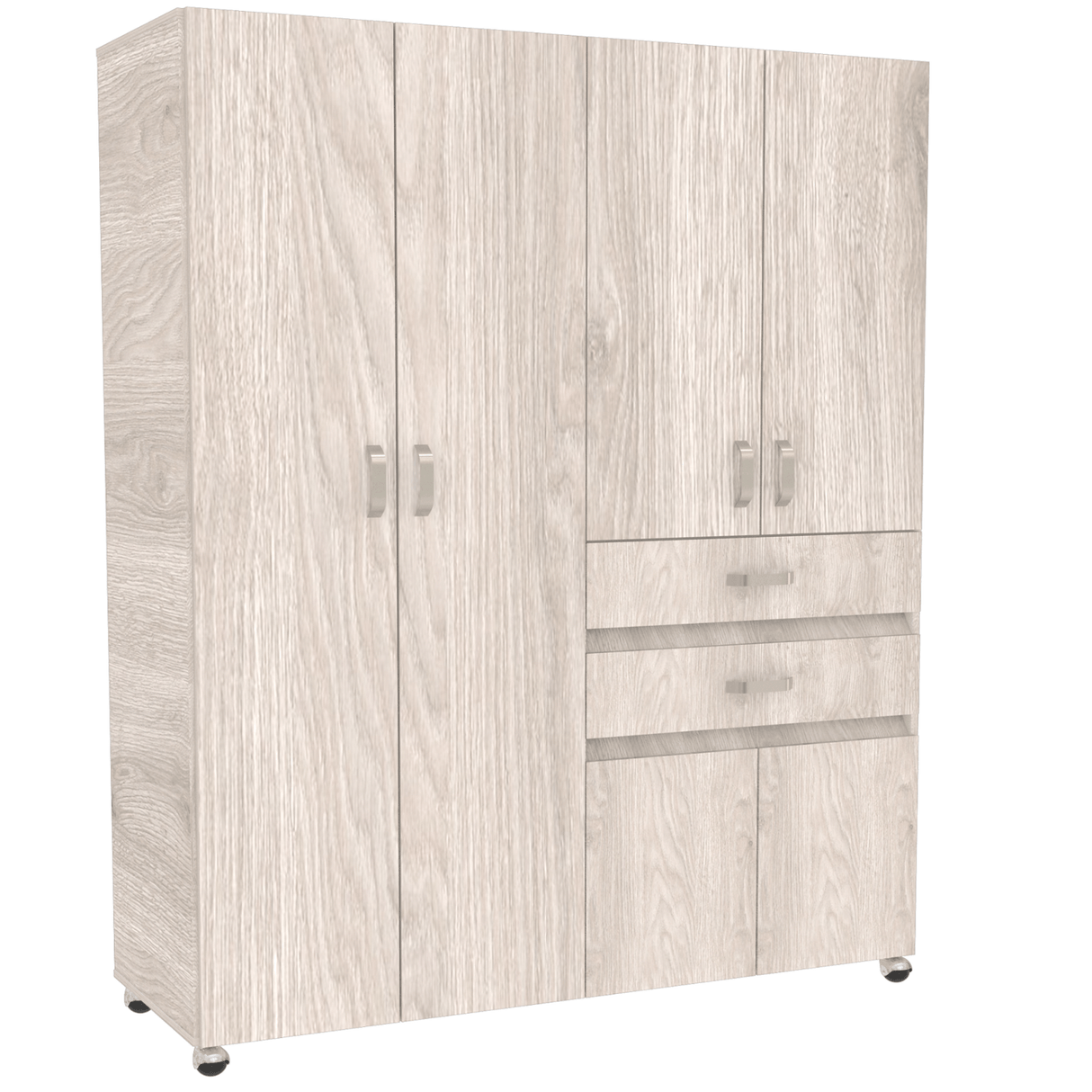 Closet Nova Compacto 140cm Ceniza 2 Cajones 6 Puertas - Closets | Bylmo