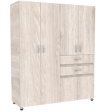 Closet Nova Compacto 140cm Ceniza 2 Cajones 6 Puertas - Closets | Bylmo