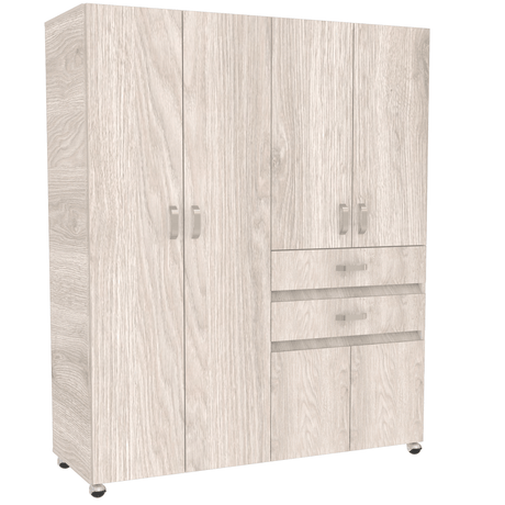 Closet Nova Compacto 140cm Ceniza 2 Cajones 6 Puertas - Closets | Bylmo