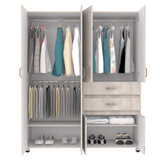 Closet Nova Compacto 140cm Ceniza 2 Cajones 6 Puertas - Closets | Bylmo
