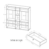 Closet Kanon Duna 200x199.9cm Con Espejo - Closets | Bylmo