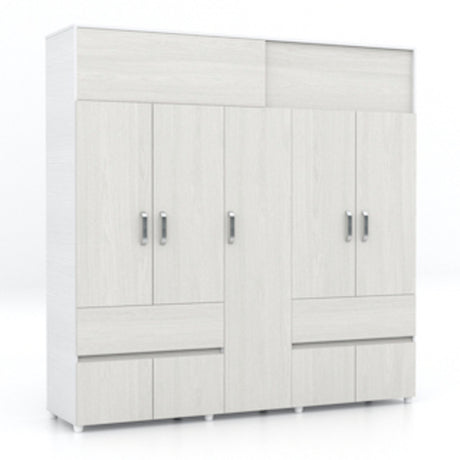 Closet Bari 200 Cm Niebla 2 Cajones 6 Entrepaños Moderno - Closets | Bylmo