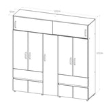 Closet Bari 200 Cm Niebla 2 Cajones 6 Entrepaños Moderno - Closets | Bylmo