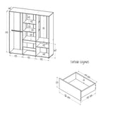 Closet Eli 170x180 Rovere 2 cajones 6 puertas - Closets | Bylmo