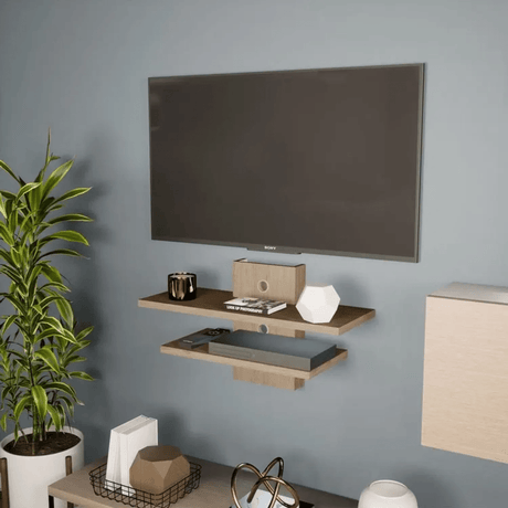 Repisa Indi Flotante 80x30 Rovere 2 Estantes - Repisas y Percheros | Bylmo