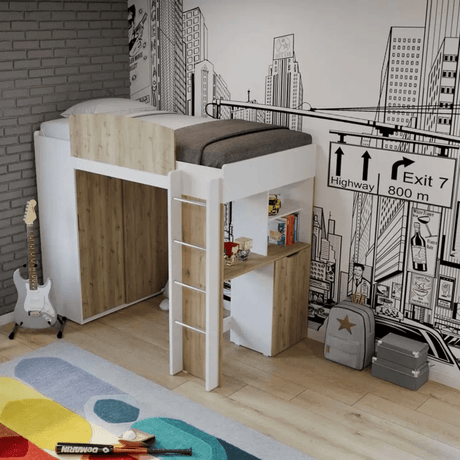 Camarote Leka 194.6x114x174.1 Duna con Escritorio y Closet - Camas y Cabeceros | Bylmo