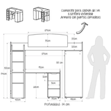 Camarote Leka 194.6x114x174.1 Duna con Escritorio y Closet - Camas y Cabeceros | Bylmo