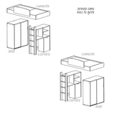 Camarote Leka 194.6x114x174.1 Duna con Escritorio y Closet - Camas y Cabeceros | Bylmo