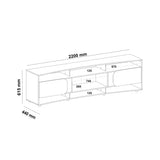 Mesa para TV Bewood 220cm Cedro Blanco Para TV Hasta 86 Pulgadas Elegante y Moderna - Muebles de TV | Bylmo