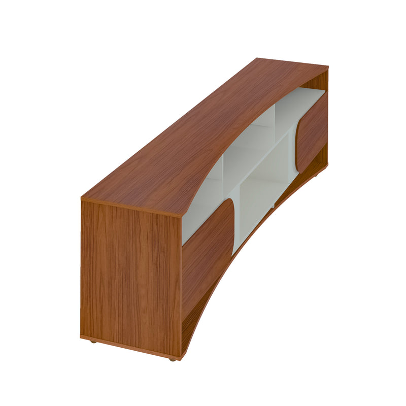 Mesa Para Tv Bewood 220cm Cedro Blanco Para Tv Hasta 86 Pulgadas Elegante Y Moderna